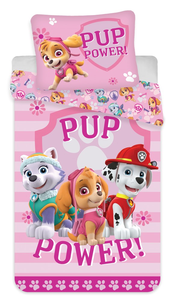 Paw Patrol Pup Power voodipesukomplekt 140×200cm, 70×90 cm – tootepilt