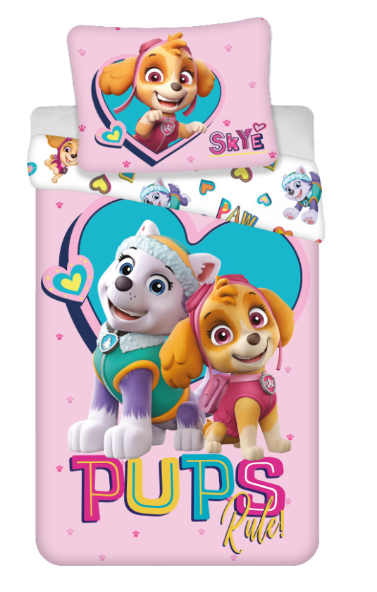 Paw Patrol Pups Rule voodipesukomplekt 140x200cm, 70x90 cm mikrokiud – tootepilt