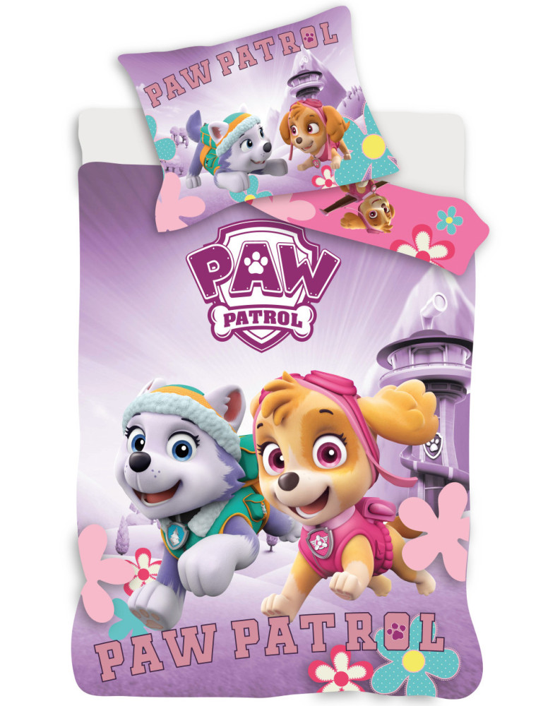 Paw Patrol Purple children's voodipesukomplekt 100x135 cm, 40x60 cm – tootepilt