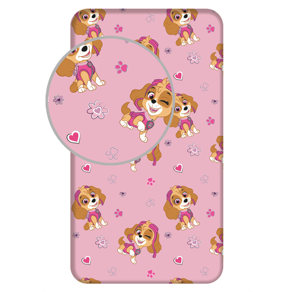 Paw Patrol Skye kummiga voodilina 90x200 cm – tootepilt
