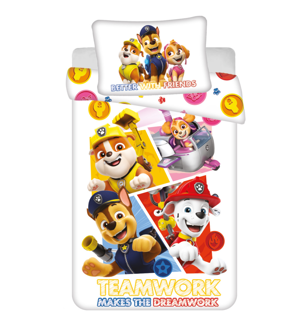 Paw Patrol Teamwork children's bedding cover 100x135cm, 40x60 cm – tootepilt