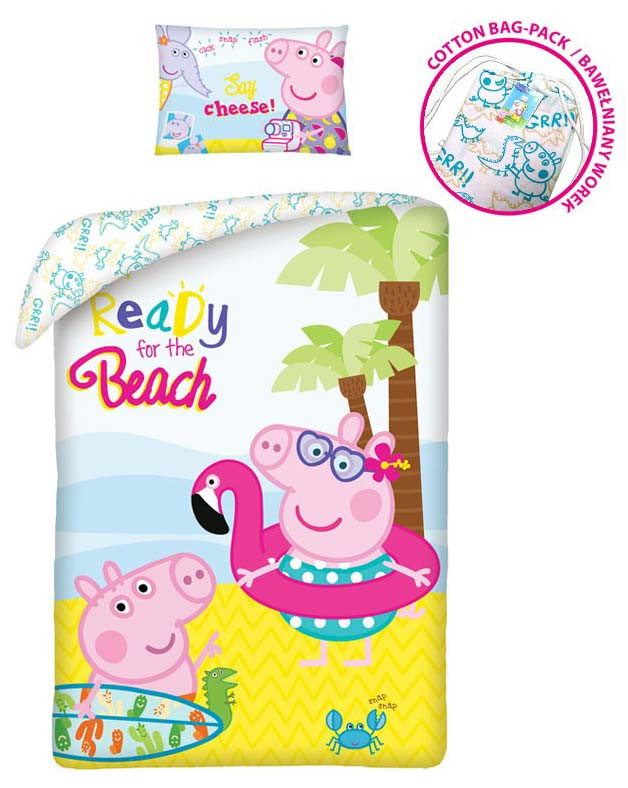 Peppa Pig Beach voodipesukomplekt 140×200cm, 70×90 cm – tootepilt