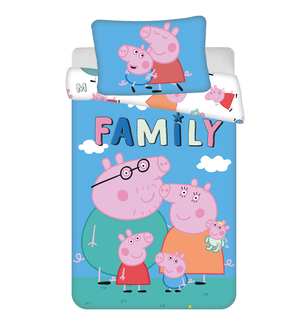 Peppa Pig Big Pig Family kids' voodipesukomplekt 100x135cm, 40x60 cm – tootepilt