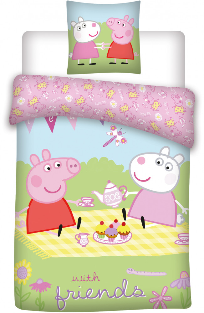 Peppa Pig children's voodipesukomplekt 100x135cm, 40x60 cm – tootepilt