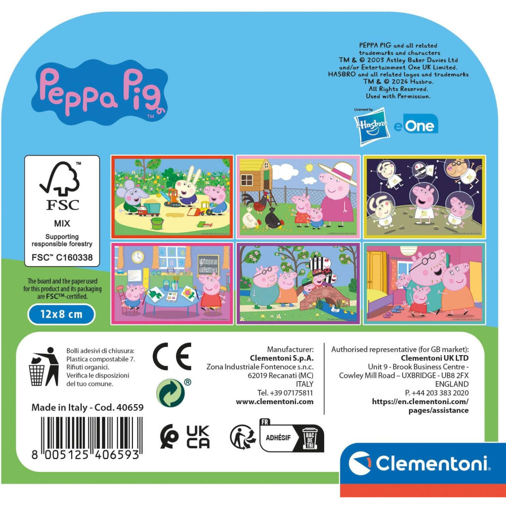 Peppa Pig Duck Pond 6-osaline pildikuubikute komplekt - Clementoni – detailvaade 2