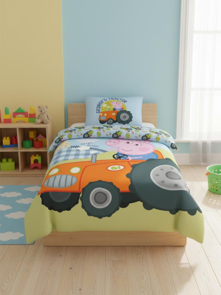 Peppa Pig George's Tractor children's voodipesukomplekt 100x135cm, 40x60 cm – detailvaade 2