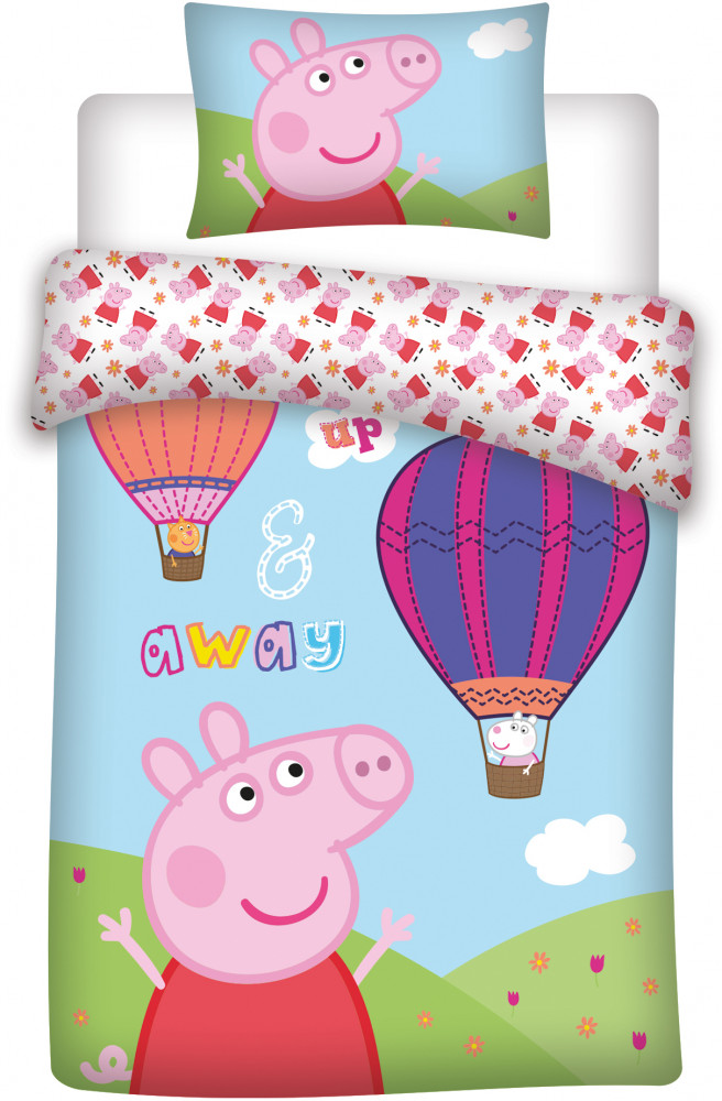 Peppa Pig Hot-air Balloon children's nursery voodipesukomplekt 100×135cm, 40×60 cm – tootepilt