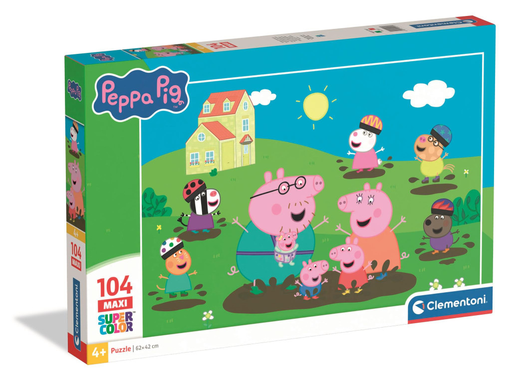 Peppa Pig Muddy Puddle 104-osaline maxi pusle Clementoni – tootepilt