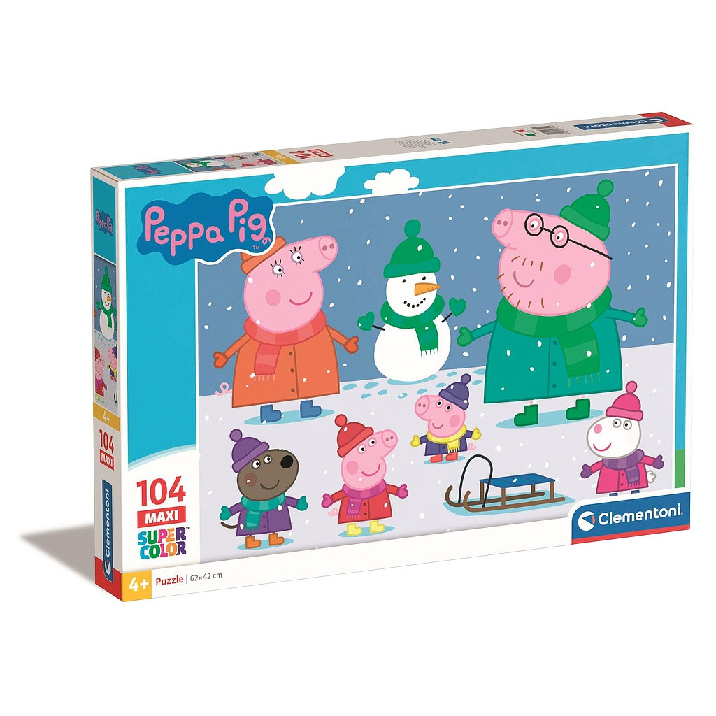 Peppa Pig Snow 104-osaline maxi pusle Clementoni – tootepilt