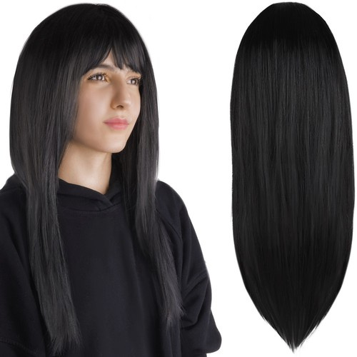 Pikk parukas P14833, must
