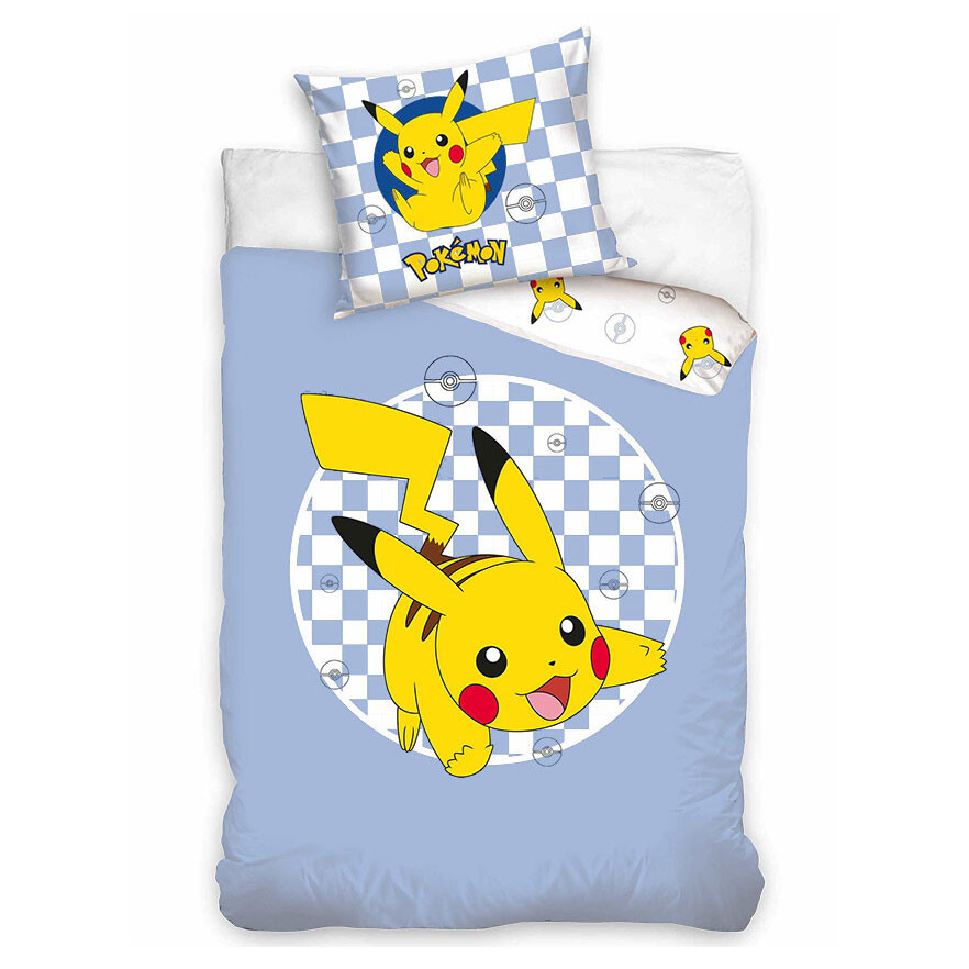 Pokémon Checkered voodipesukomplekt 140x200cm, 70x90 cm – tootepilt