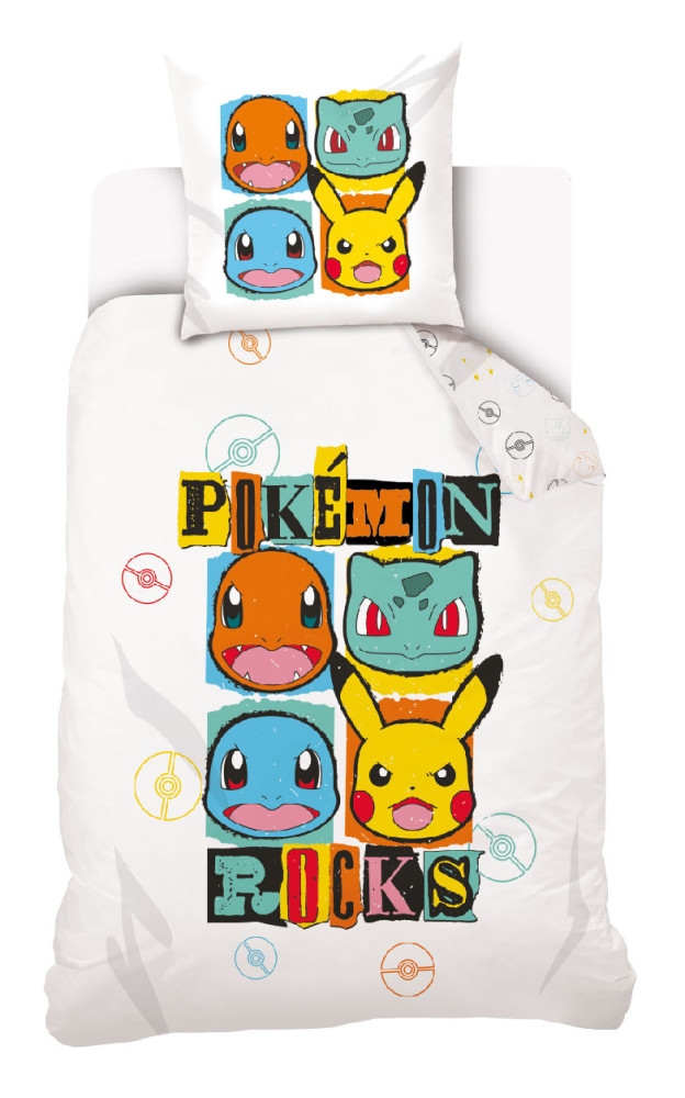 Pokémon Rocks voodipesukomplekt 140x200cm, 70x90 cm – tootepilt