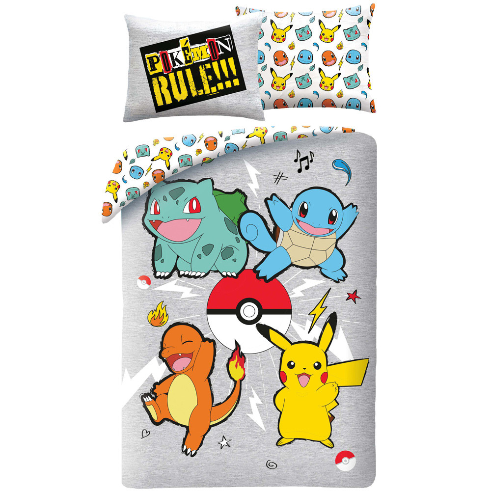 Pokémon Rule! voodipesukomplekt 140x200cm, 70x90 cm mikrokiud – tootepilt