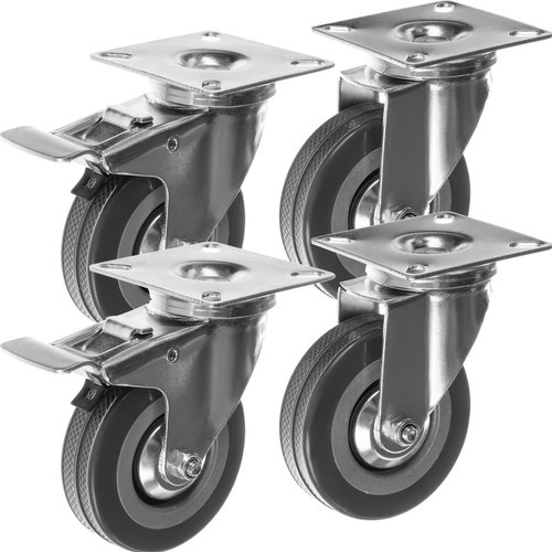 Pöörlevad mööblirattad, 75 mm, 4 tk, kuni 220 kg