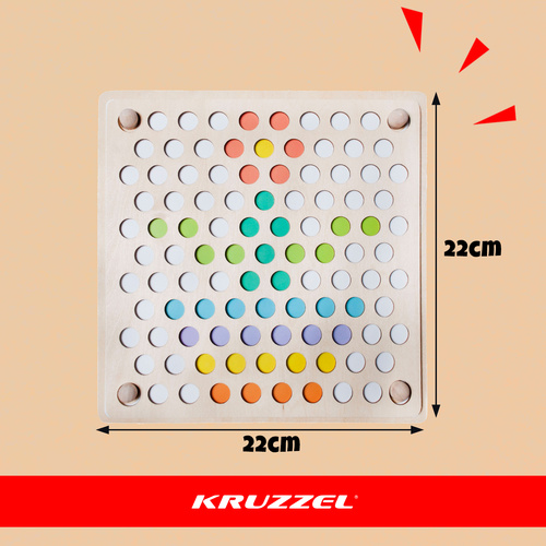 Puidust värviliste kuulidega mosaiigimäng