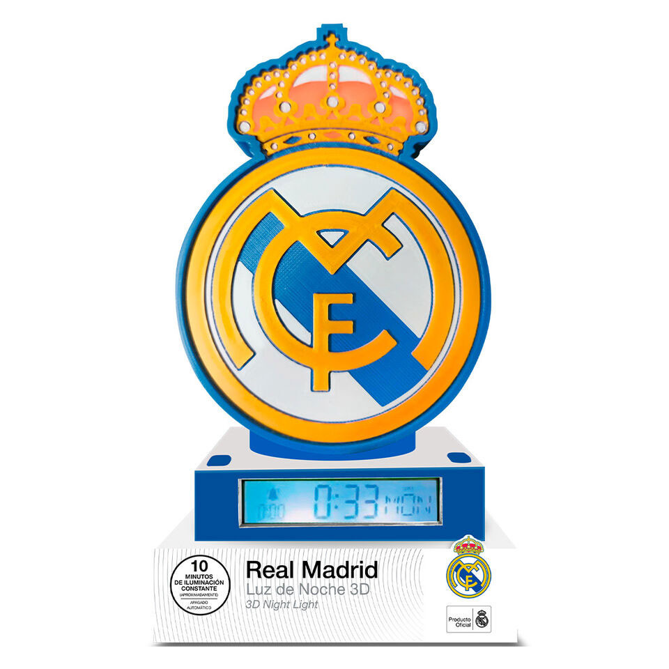 Real Madrid Hala 3D-öölamp ja äratuskell – tootepilt