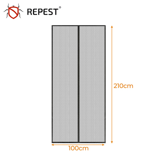 Repesti must magnetkinnitusega ukse-sääsevõrk, 100 × 210 cm