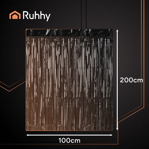 Ruhhy dekoratiivkardin, must, 2 × 1 m