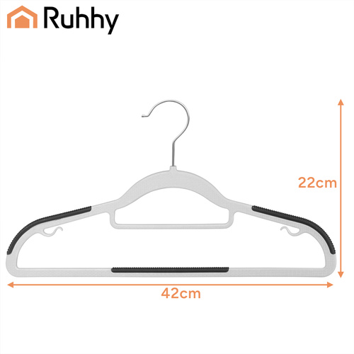 Ruhhy hallid õhukesed libisemisvastased riidepuud, 20 tk, 42 cm
