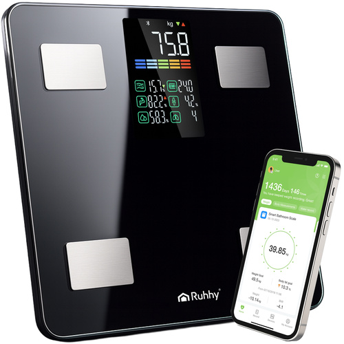 RUHHY kehaanalüüsiga digikaal kuni 226 kg ja nutirakenduse ühendusega.