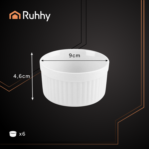 RUHHY keraamilised küpsetusvormid, 6 × 200 ml
