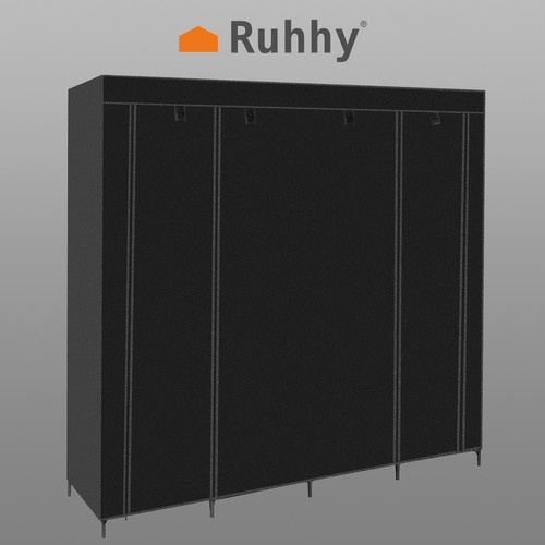 Ruhhy kokkupandav riidest riidekapp, 170 × 170 cm
