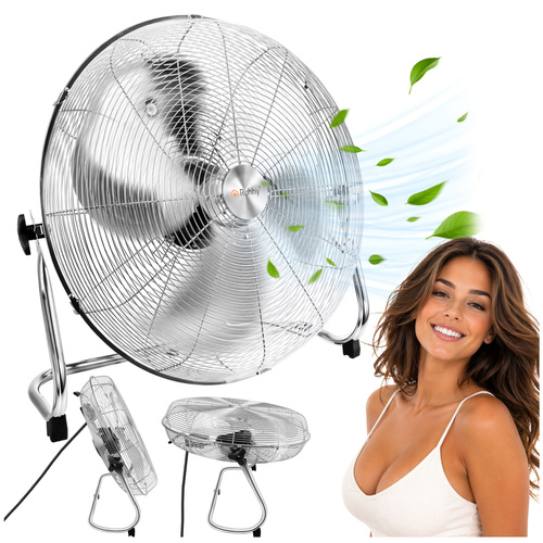 Ruhhy metallist põrandaventilaator, 50 cm, 130 W, 3 kiirust