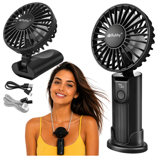 Ruhhy mini-käsiventilaator, must
