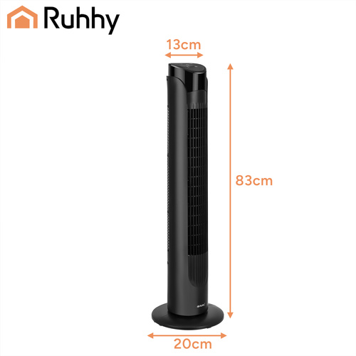 Ruhhy must tornventilaator puldiga, 83 cm, 45 W, pöördfunktsioon
