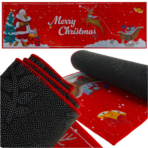 RUHHY pehme libisemiskindel jõulumustriga vaip 160 × 50 cm kööki või esikusse.