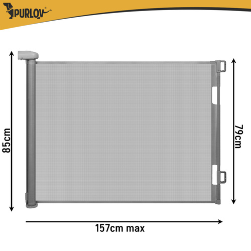 Rullitav lemmikloomavärav ukseavale, kuni 157 cm, hall