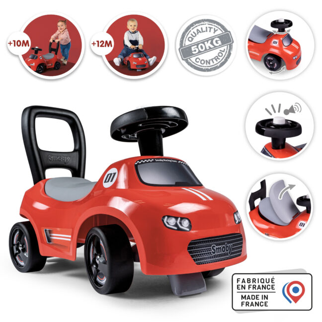 smoby punane sõiduauto horn – detailvaade