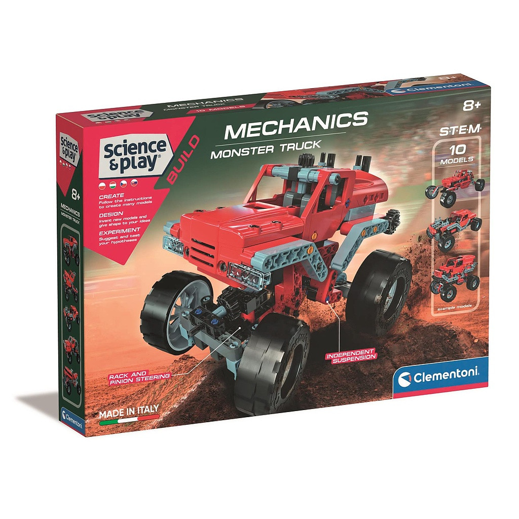 Sõidukimehaanika Monster Truck 10 in 1 ehituskomplekt Clementoni – tootepilt