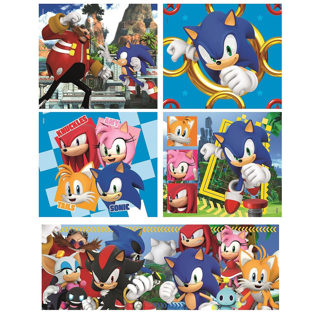 Sonic the Hedgehog Heroes Rivals 10-in-1 puslekomplekt Clementoni – detailvaade 2