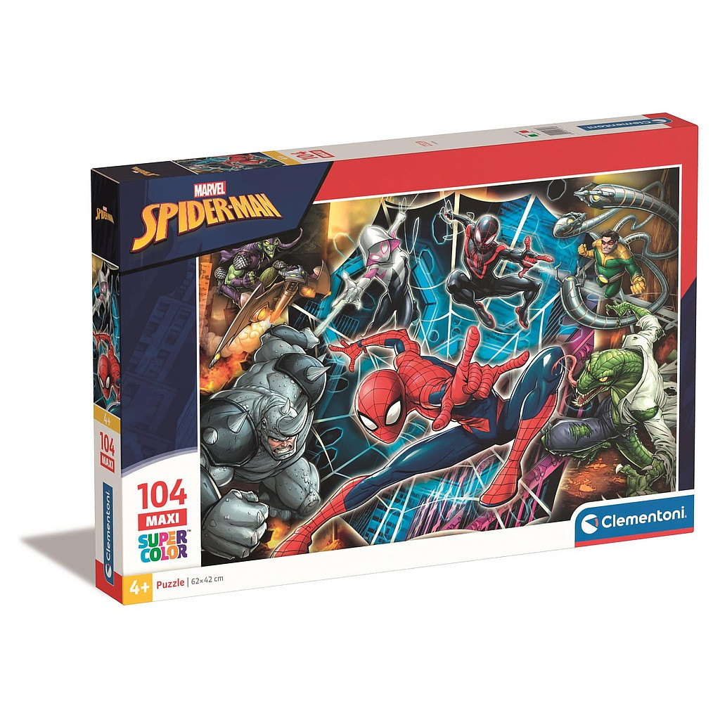 Spiderman Enemies 104-osaline maxi pusle Clementoni – tootepilt