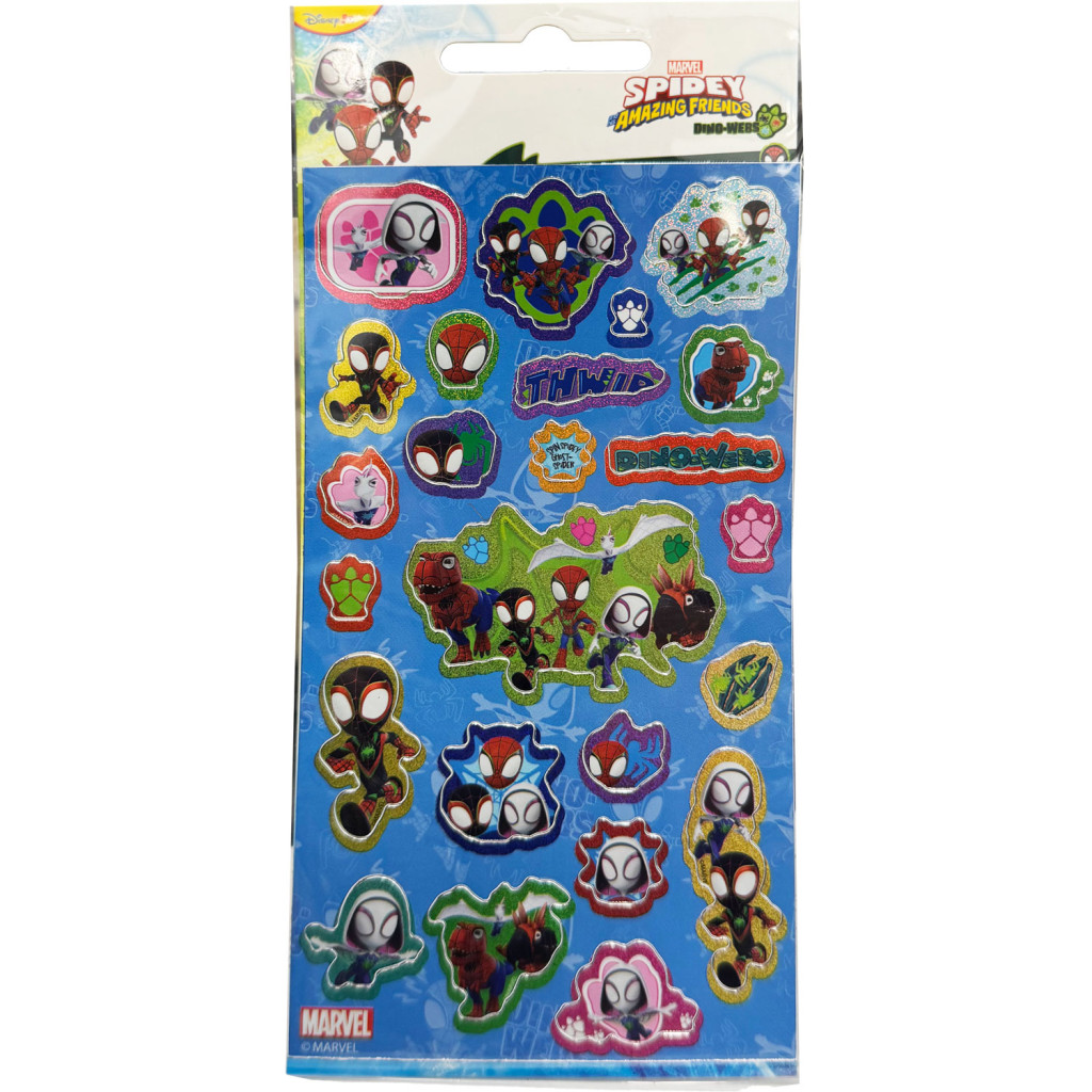 Spiderman Spidey Dino Worlds holographic kleepsukomplekt – tootepilt
