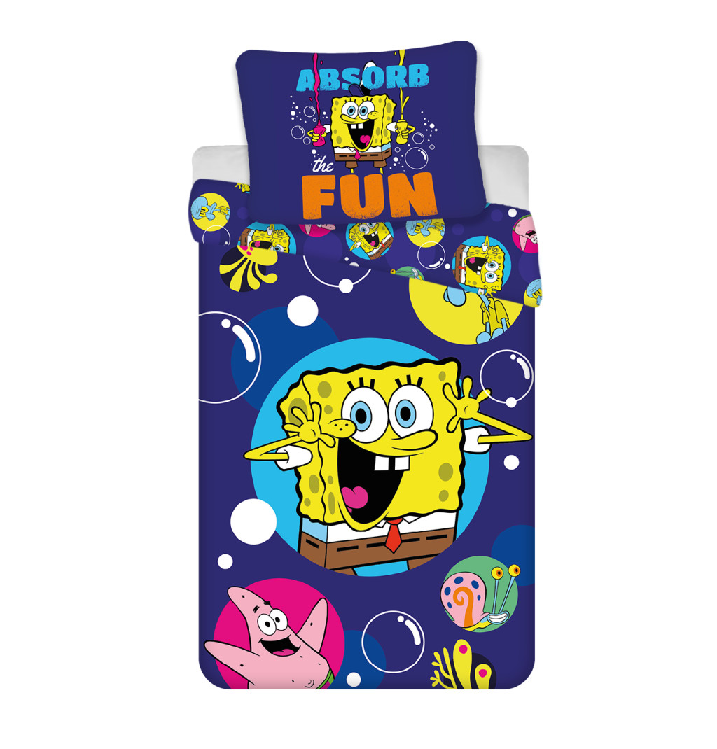 SpongeBob Fun children, kindergarten voodipesukomplekt 100x135cm, 40x60 cm – tootepilt