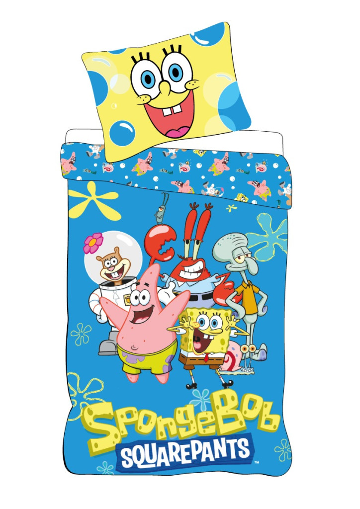 SpongeBob Sea Squad children's preschool voodipesukomplekt 100×135 cm, 40×60 cm – tootepilt