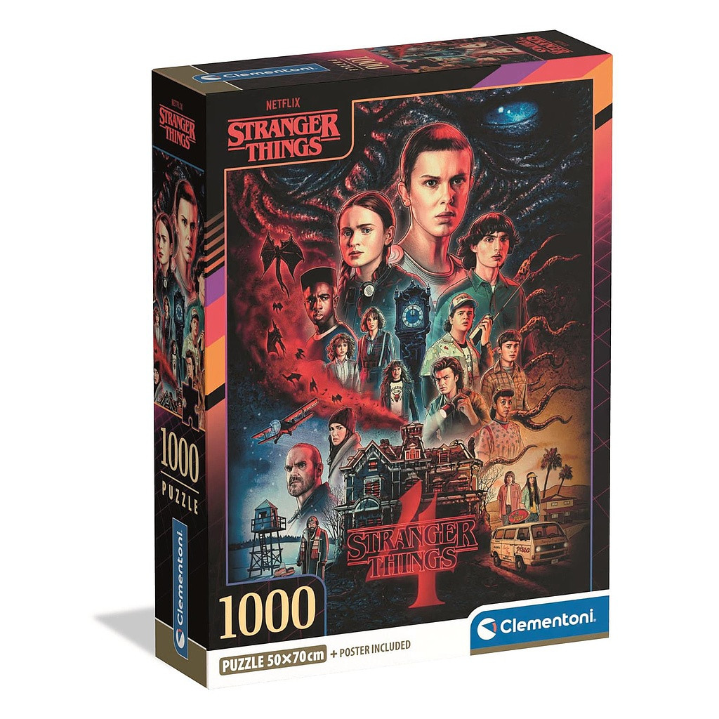 Stranger Things Darkness Rises 1000-osaline Clementoni pusle Compact – tootepilt