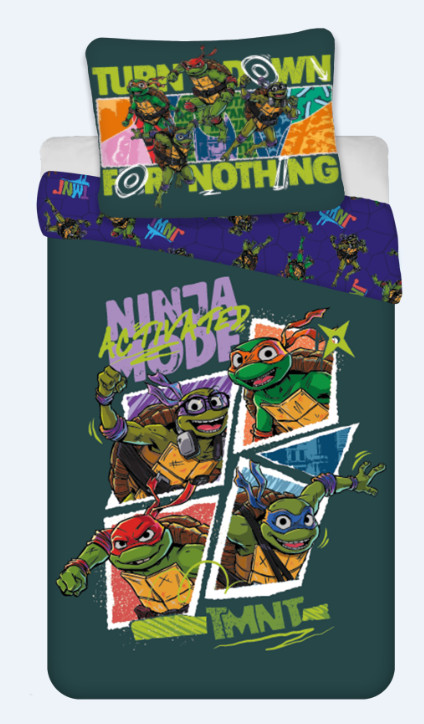 Teenage Mutant Ninja Turtles Activated children, kindergarten bedding cover 100x135cm, 40x60 cm – tootepilt