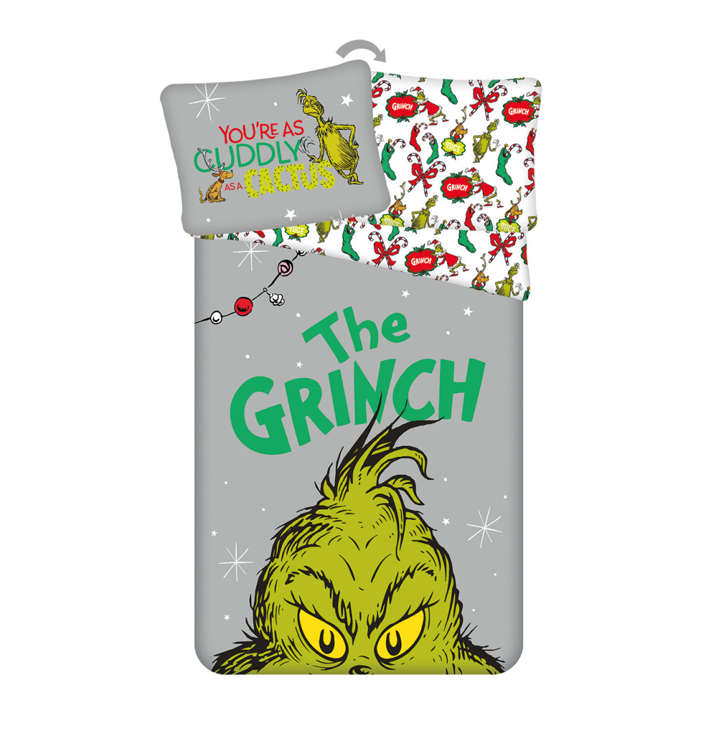 The Grinch Cuddly voodipesukomplekt 140x200 cm, 70x90 cm – tootepilt