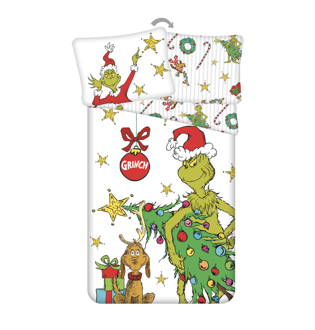The Grinch Grinchmas voodipesukomplekt 140x200 cm, 70x90 cm – tootepilt