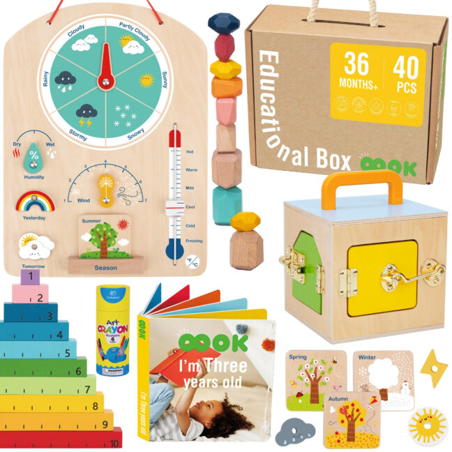 karp pusle abacus weather – Tooky mänguasi arendav Montessori karp pusle Abacus Weather tahvel 6-ühes aastat 3+