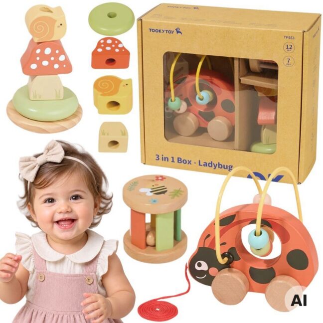 ladybug 3-ühes developmental mängu – TOOKY mänguasi Ladybug 3-ühes Developmental mängu komplekt
