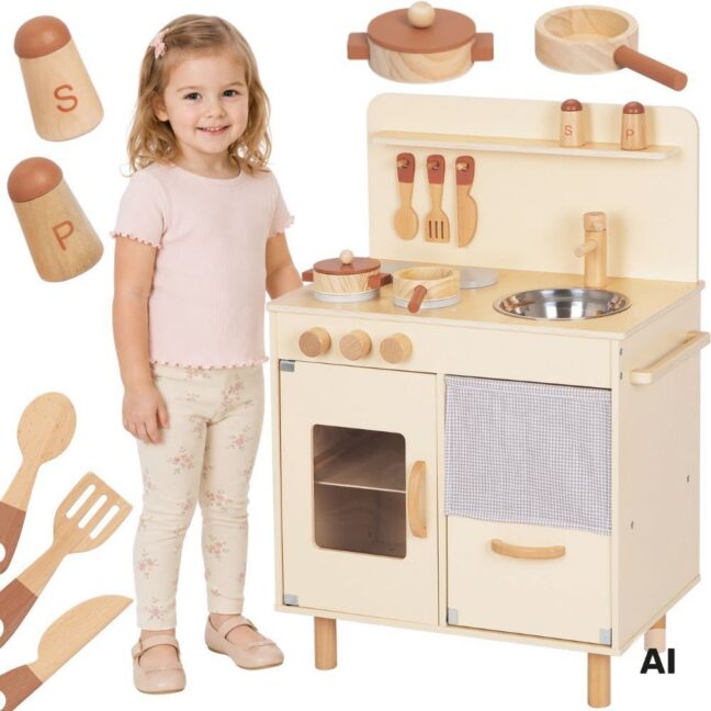 beige köök tarvikud mäng – TOOKY mänguasi puidust Beige köök koos tarvikud lastele – arendav mäng lapsele