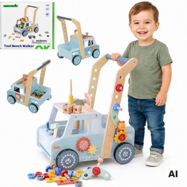 käimistugi auto mini stem – TOOKY mänguasi puidust käimistugi auto Mini STEM töökoda