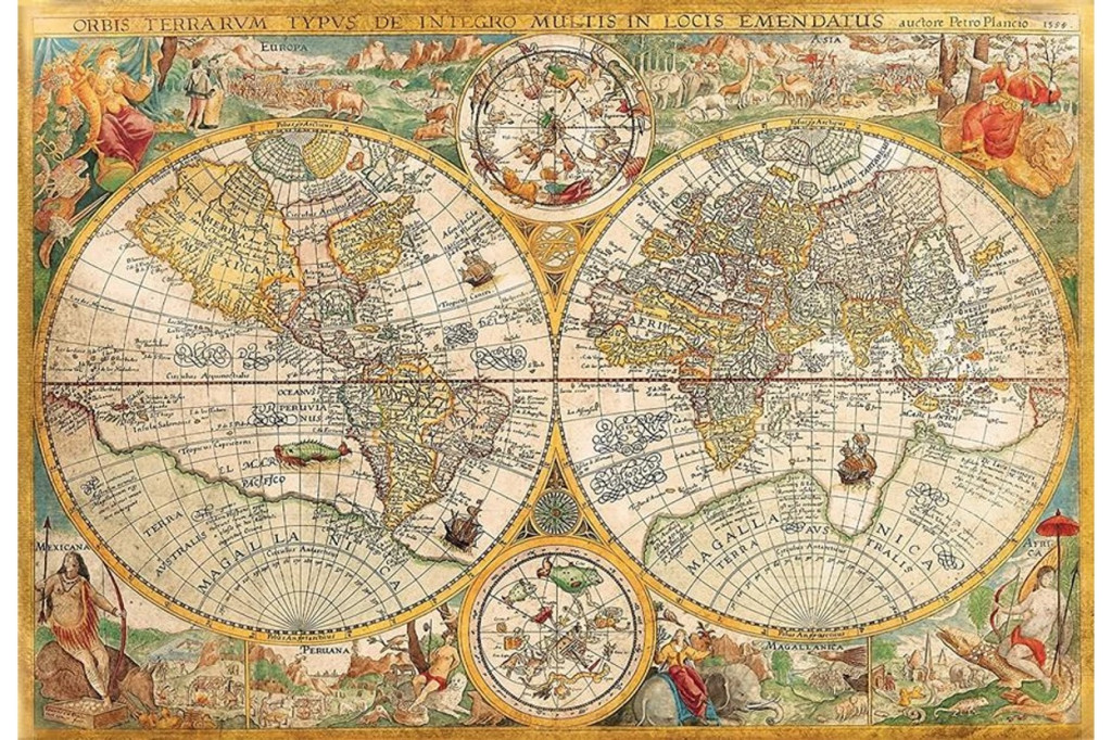 Travel Ancient Old Map 2000-osaline Clementoni pusle – detailvaade 2