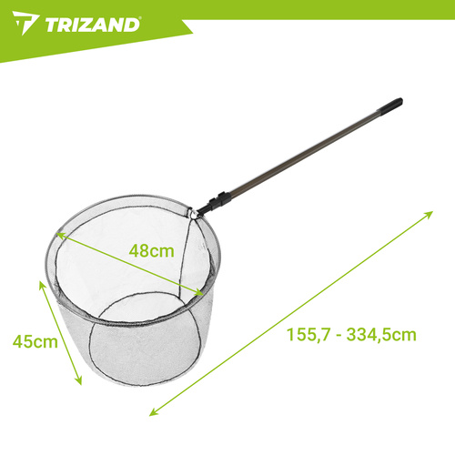 Trizand teleskoopkahv kalastamiseks, kuni 334,5 cm, korv 48 cm