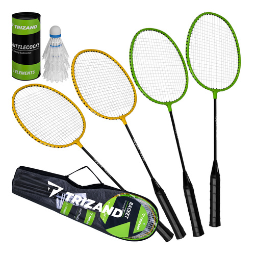 Trizandi 8-osaline sulgpallikomplekt: 4 reketit, 3 sulgpalli ja kott