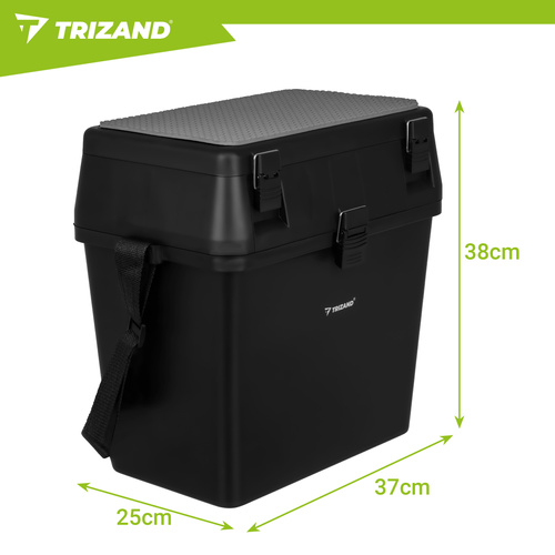 Trizandi istumisfunktsiooniga kalastuskast õlarihmaga, 38 × 34 × 21 cm